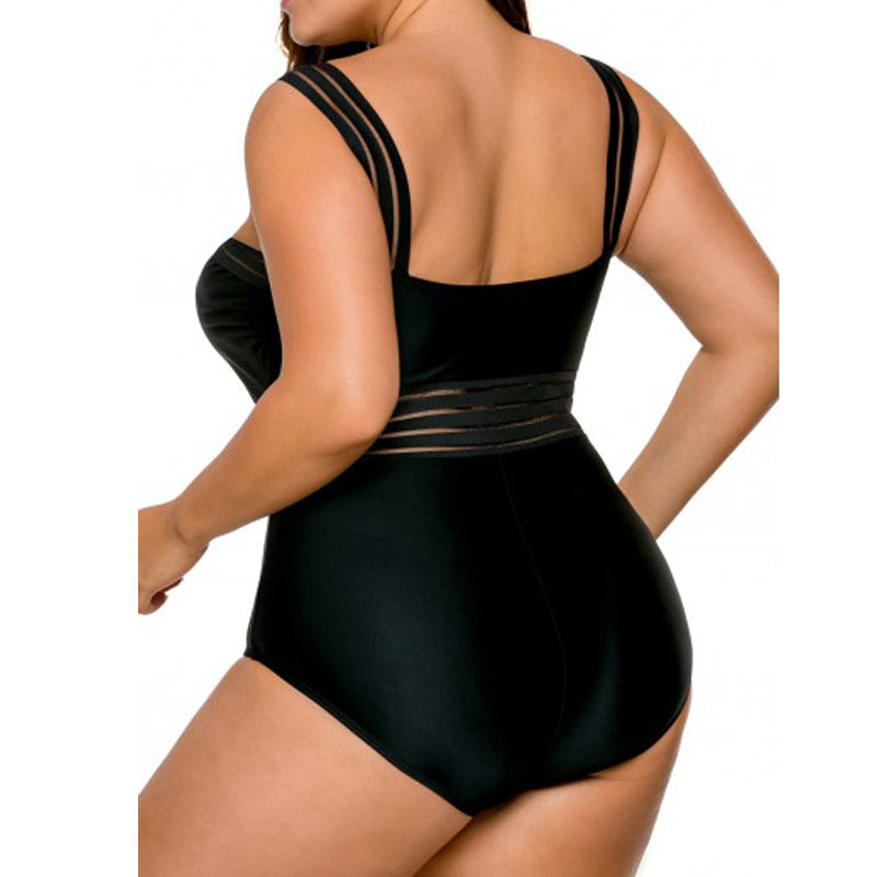 Big Size Sexy Bandage Black Swimwear