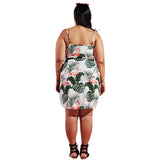 Plus Size Slip V-Neck Backless Dress