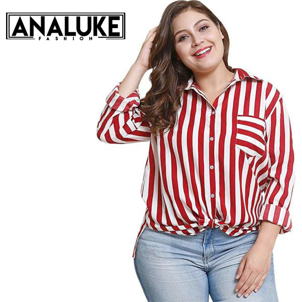 Red White Vertical Striped Shirt