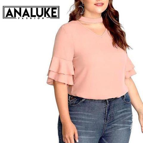 Plus Size Pink Blouse