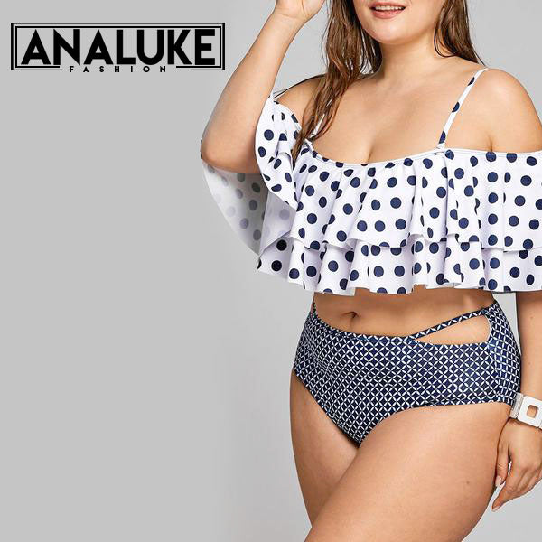 Plus Size Polka Dots Swimwear 2018