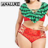 Plus size red polka swimwear 2018