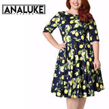 Plus Size Printed Tunic Big Swing Dress