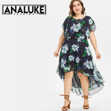Plus Size Floral Printed Boho Maxi Dress