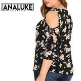 Black Floral Fashionable Blouse