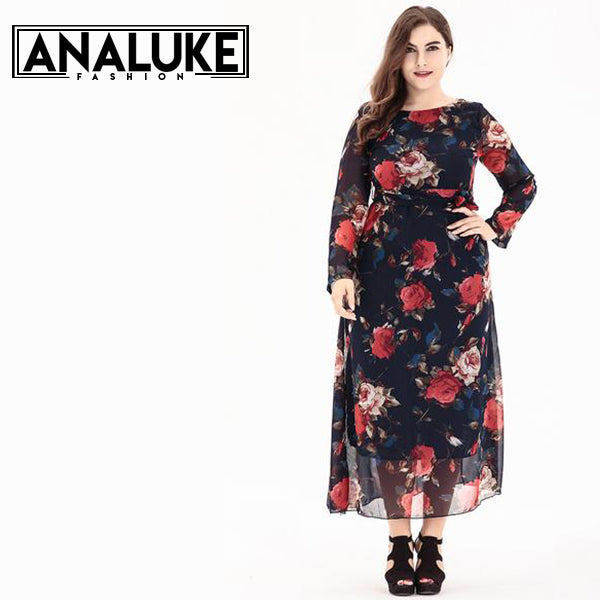 Plus size long sleeve vintage dress