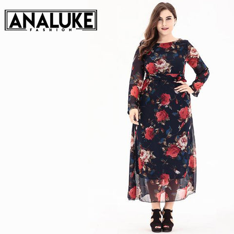 Plus size long sleeve vintage dress