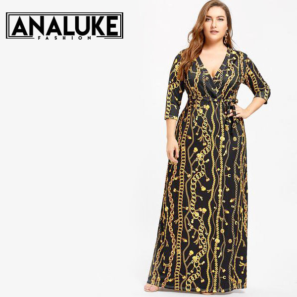Plus Size Dress Women Boho Maxi Dress