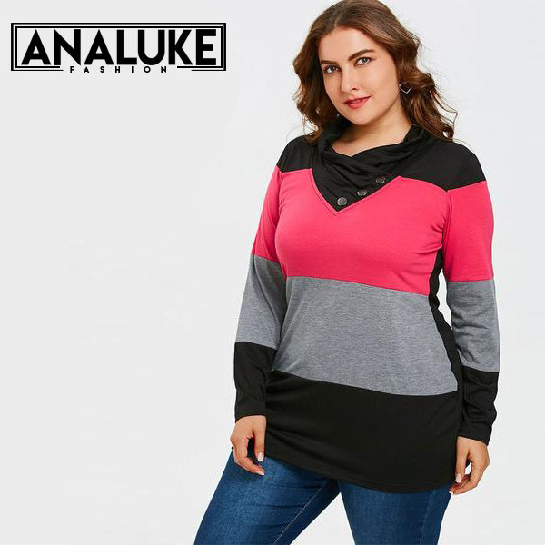 Long Sleeve Heaps Collar T-Shirt