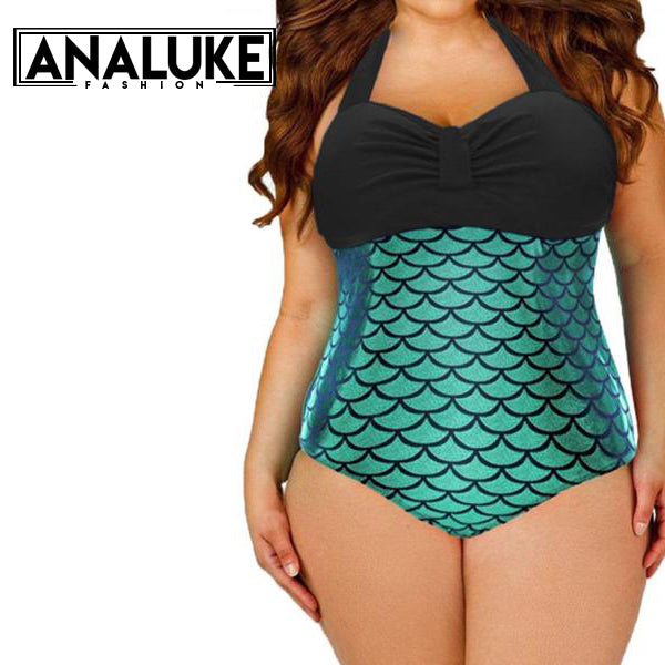 Plus Size Mermaid One Piece Swimwear