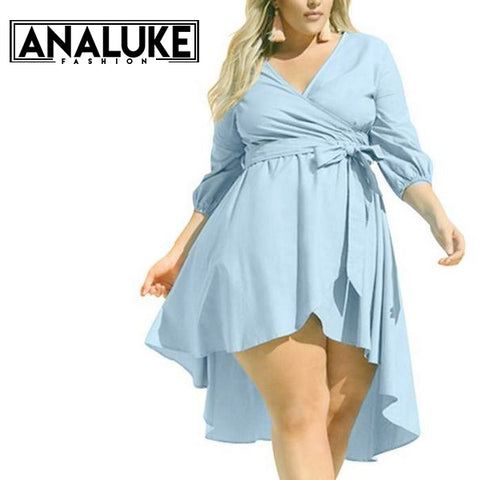 Plus Size Blue Elegant Dress