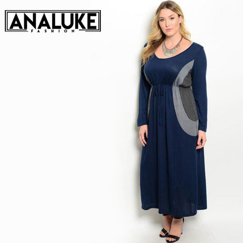 Elegant maxi - black & blue