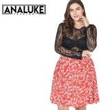 Red Leaf Printed Skirt