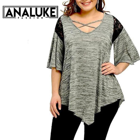 Plus Size Casual Loose Lace Blouse