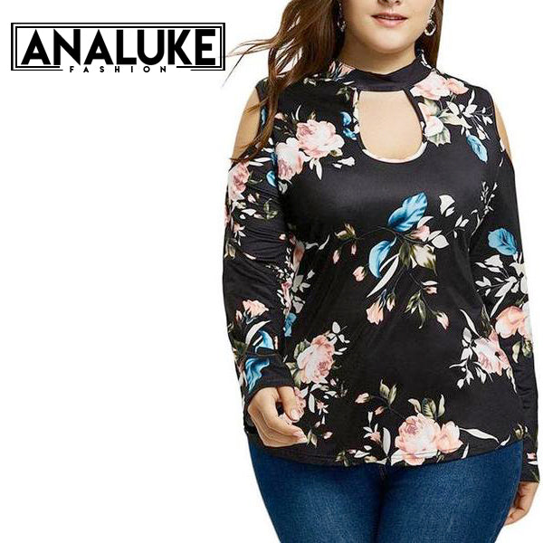 Plus Size Sexy Floral Printed Blouse