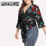 Plus Size Black Floral Blouse