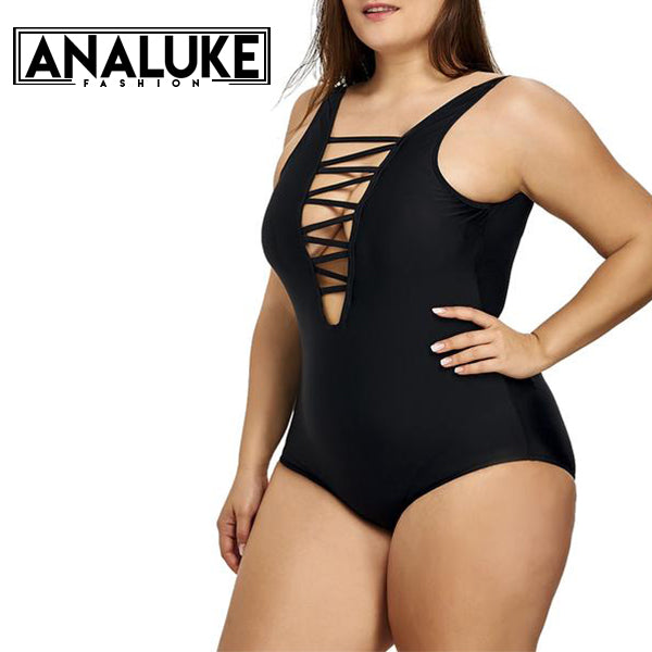 Large Size Black Swimsuit