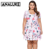 Plus Size Boho Floral V-Neck Dress