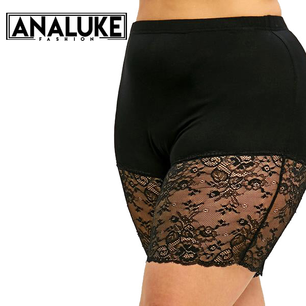 Black Lace Short Leggings Under Skirt