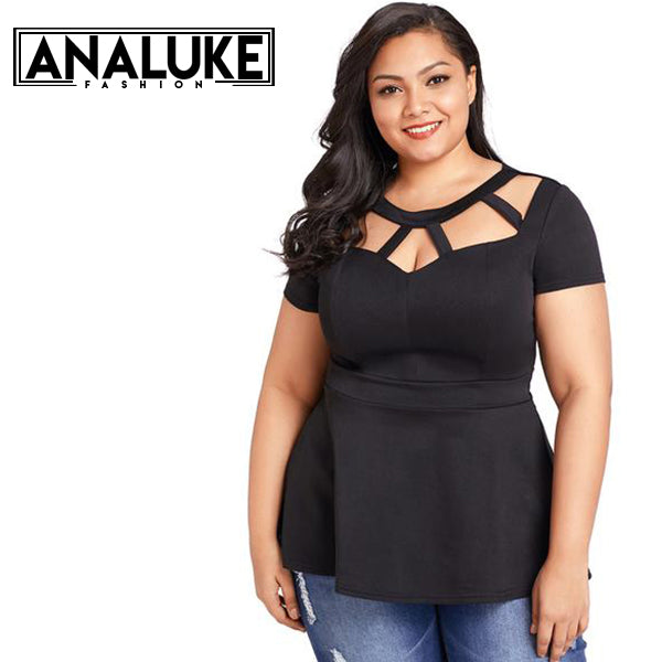 Sexy Black  V-neck T-shirt  2018