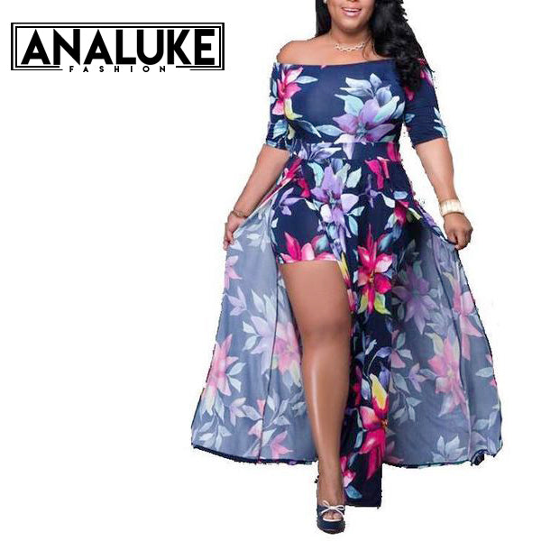 Plus Size Retro Summer Split Sexy Dress