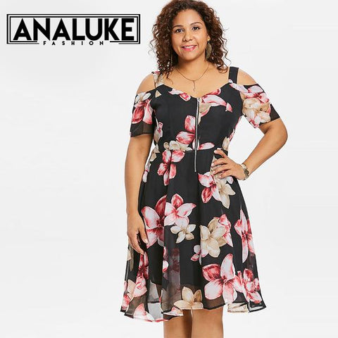 Cold Shoulder A-Line Dress