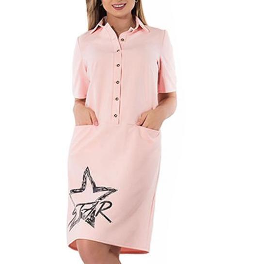 Plus Size Stars Printed Office Dress