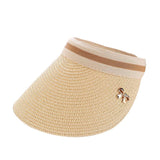 Wide Brim Straw Visor Beach Cap