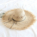 Lace Strap Straw Beach Hat