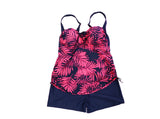 Printed Leaf Sexy Back Tied Swimsuit