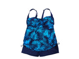 Printed Leaf Sexy Back Tied Swimsuit