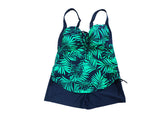 Printed Leaf Sexy Back Tied Swimsuit