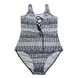 Big Size Vintage Print Monokini Swimsuit