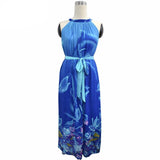 Big Size Chiffon Green Flower Dress
