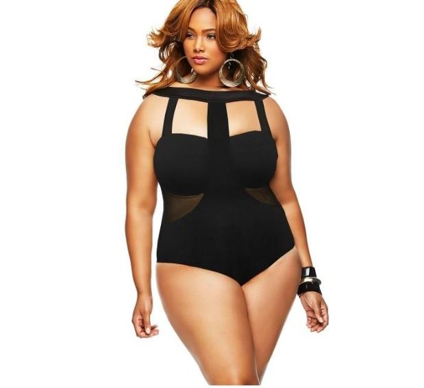 Plus Size Patchwork Cut Out Swimwear