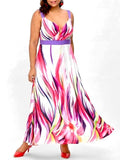 Multi Color Abstract Print Maxi Dress