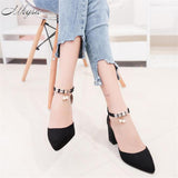 Big Size Elegant Flock Shoes High Heels