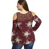 Cold Shoulder Floral Blouse Shirt