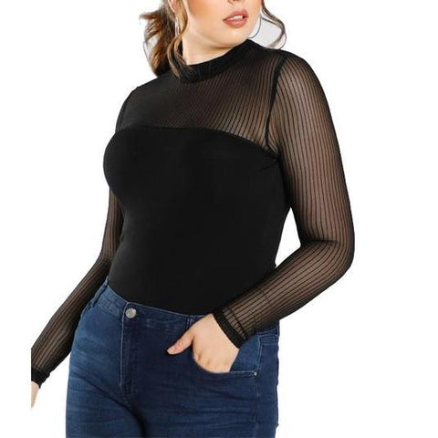 Sexy Mesh Female Blouse