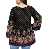 Plus Size Ethnic Printed Blouse