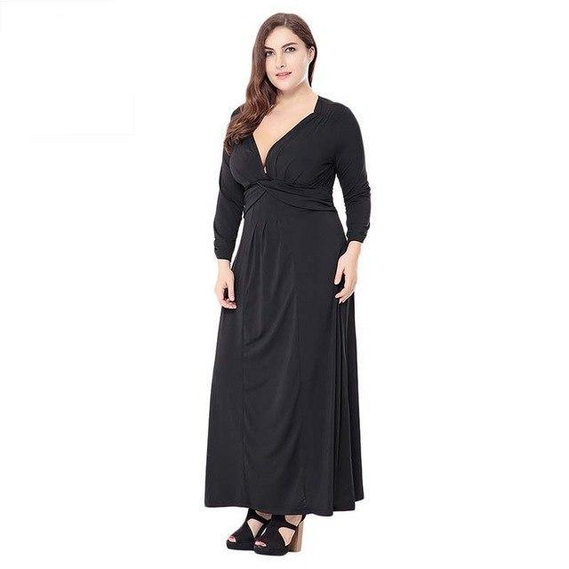 V- Neck Loose Maxi Long Dress