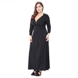 V- Neck Loose Maxi Long Dress