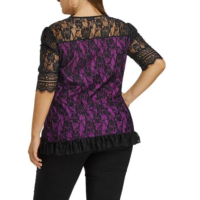 Plus Size Vintage Lace Blouse