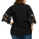 Plus Size Lace Crochet Blouse