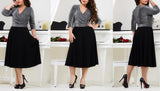 Dress combine grey & black color