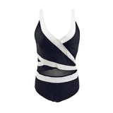 New Patchwork Black And White Swimsui