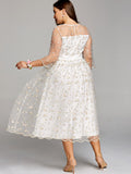 Scalloped Edges Elegant Party Dress