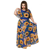 Plus size maxi dress  sunflower motifs