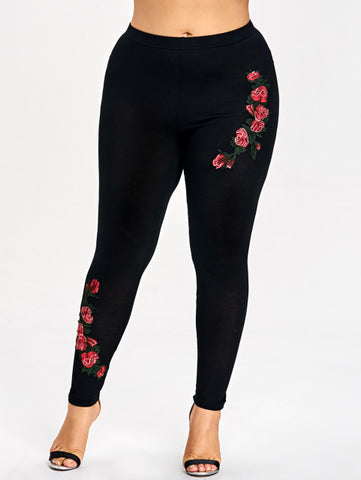 Floral Embroidered Pants
