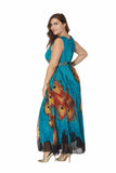 Blue Maxi Dress  printed Motifs